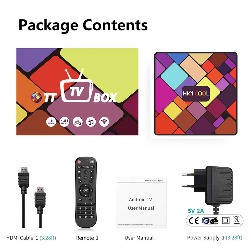 HK1 COOL Android 9.0 Box RK3318 Quad-Core 2.4G/5G Set Top Box 4GB+32GB US