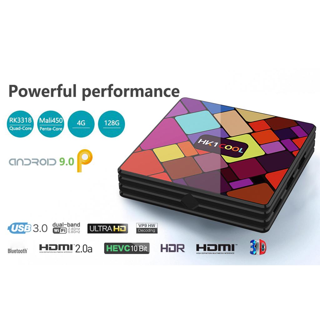 HK1 COOL Android 9.0 Box RK3318 Quad-Core 2.4G/5G Set Top Box 4GB+32GB US