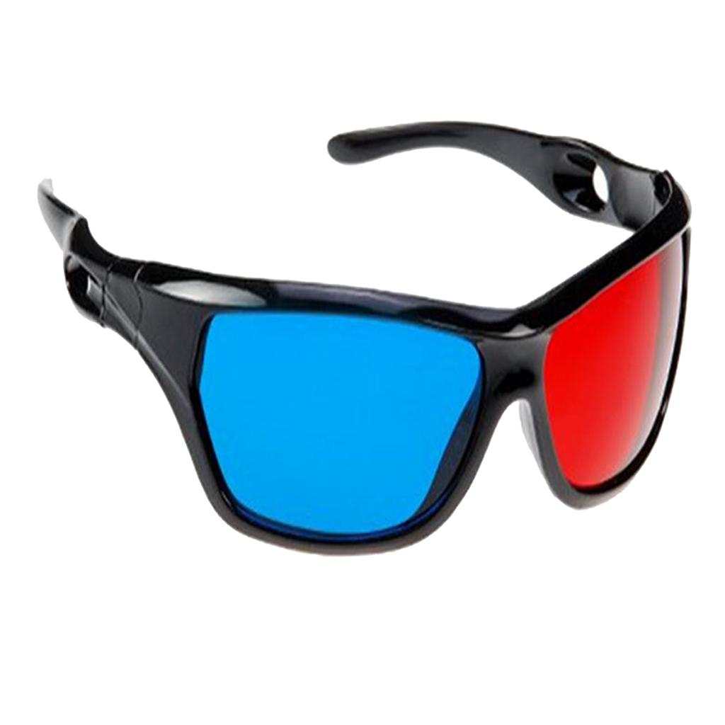 Black Frame Red Blue 3D Glasses For Dimensional Anaglyph Movie Game DVD