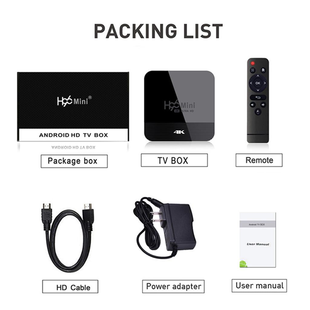 Android Box H96 Mini H8 TV Media Player 2.4G/5G Wifi BT4.0 EU Plug 2+16G