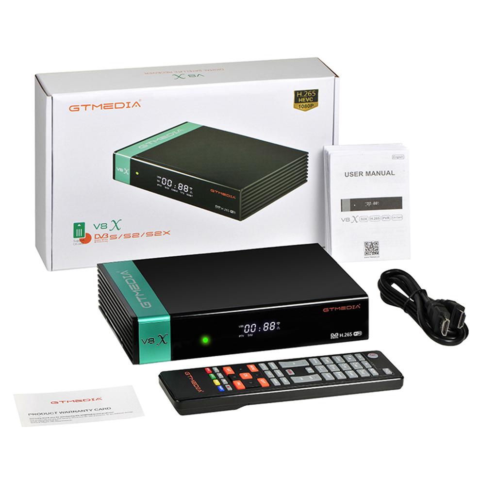 V8X HD Satellite Receiver FTA DVB-S2/S2X Decoder 2.4G Wifi H.265 UK