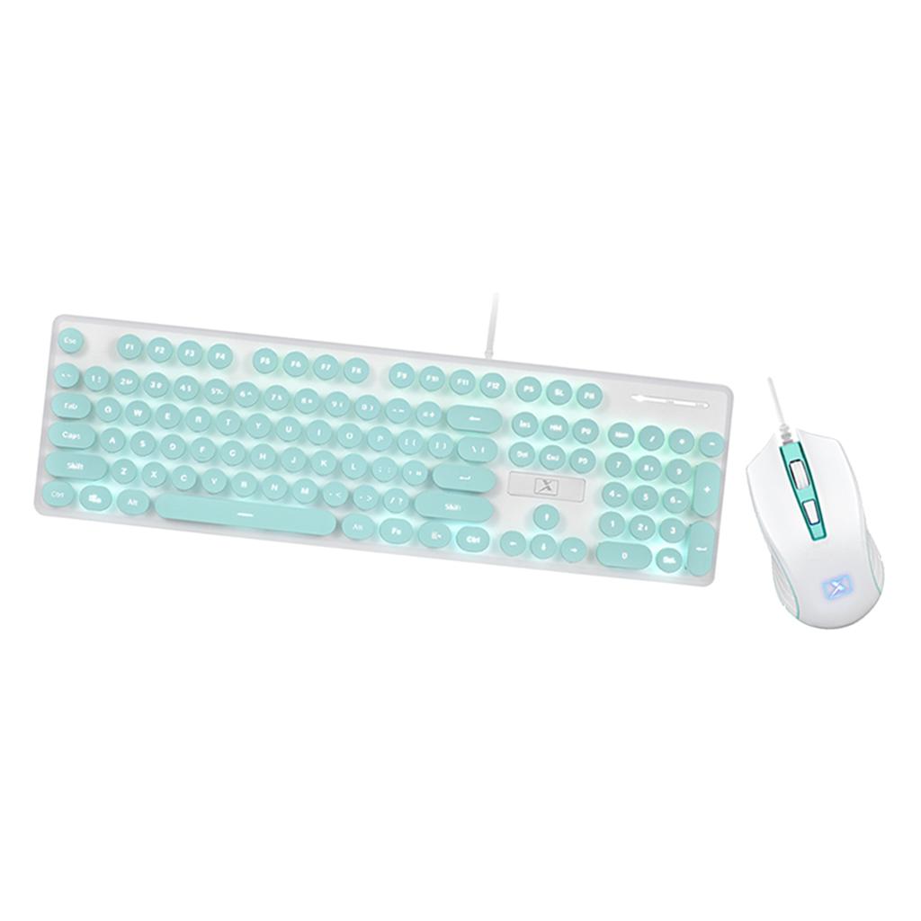 N520 Wired USB Mechanical Keyboard Game Mouse Set Whisper-Quiet  blue