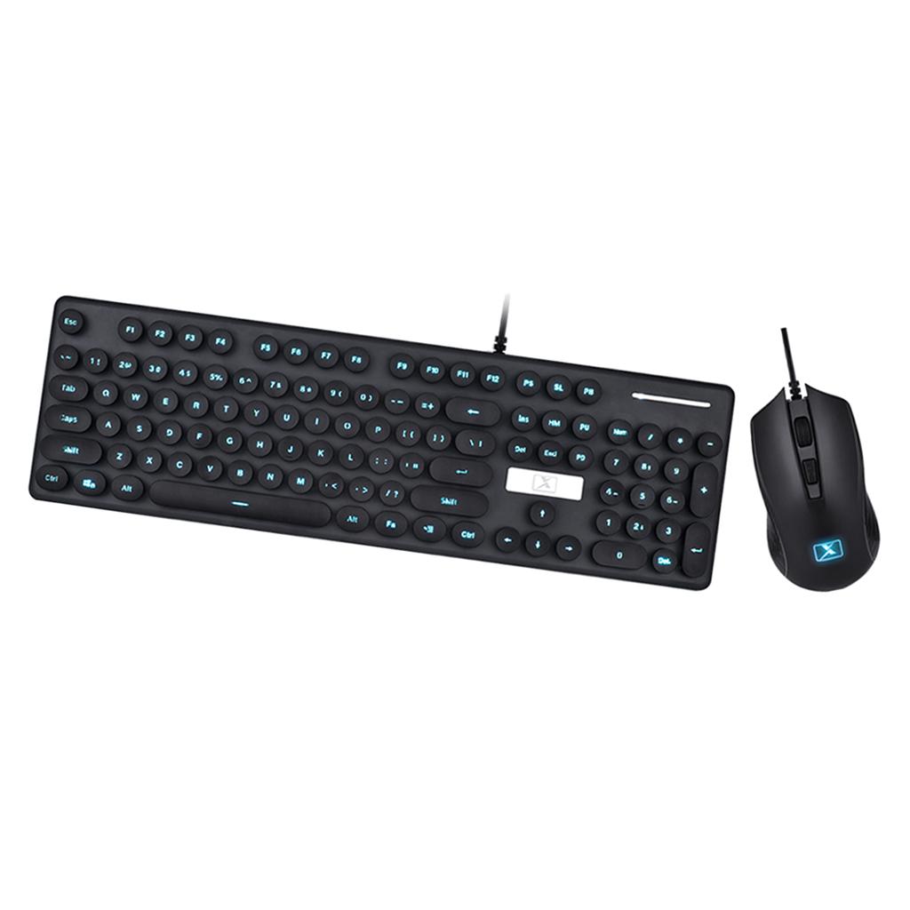 N520 Wired USB Mechanical Keyboard Game Mouse Set Whisper-Quiet  black