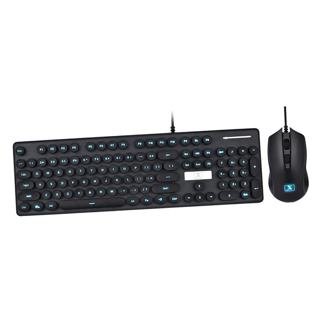 N520 Wired USB Mechanical Keyboard Game Mouse Set Whisper-Quiet  black