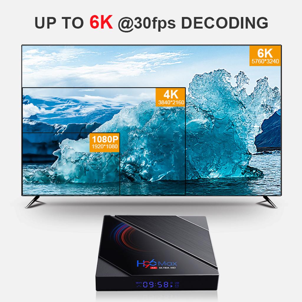 H96 MAX H616 Android 10 TV 5G 6K Media Player Wifi Quad Core Smart 4G+32G