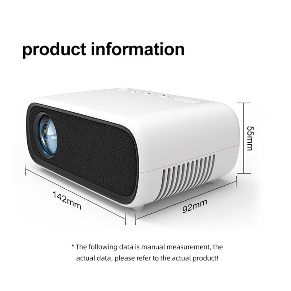 Mini Projector 1080P 80'' with LED Lamp HDMI AV USB AUX Interfaces For PC AU