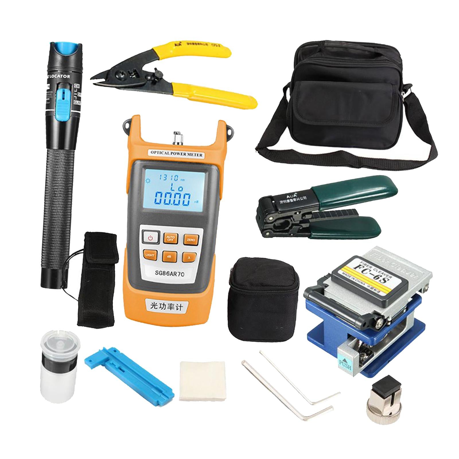 FTTH Fiber Optic Tool Kit Optical Fiber Cleaver Optical Power Meter Tool Bag