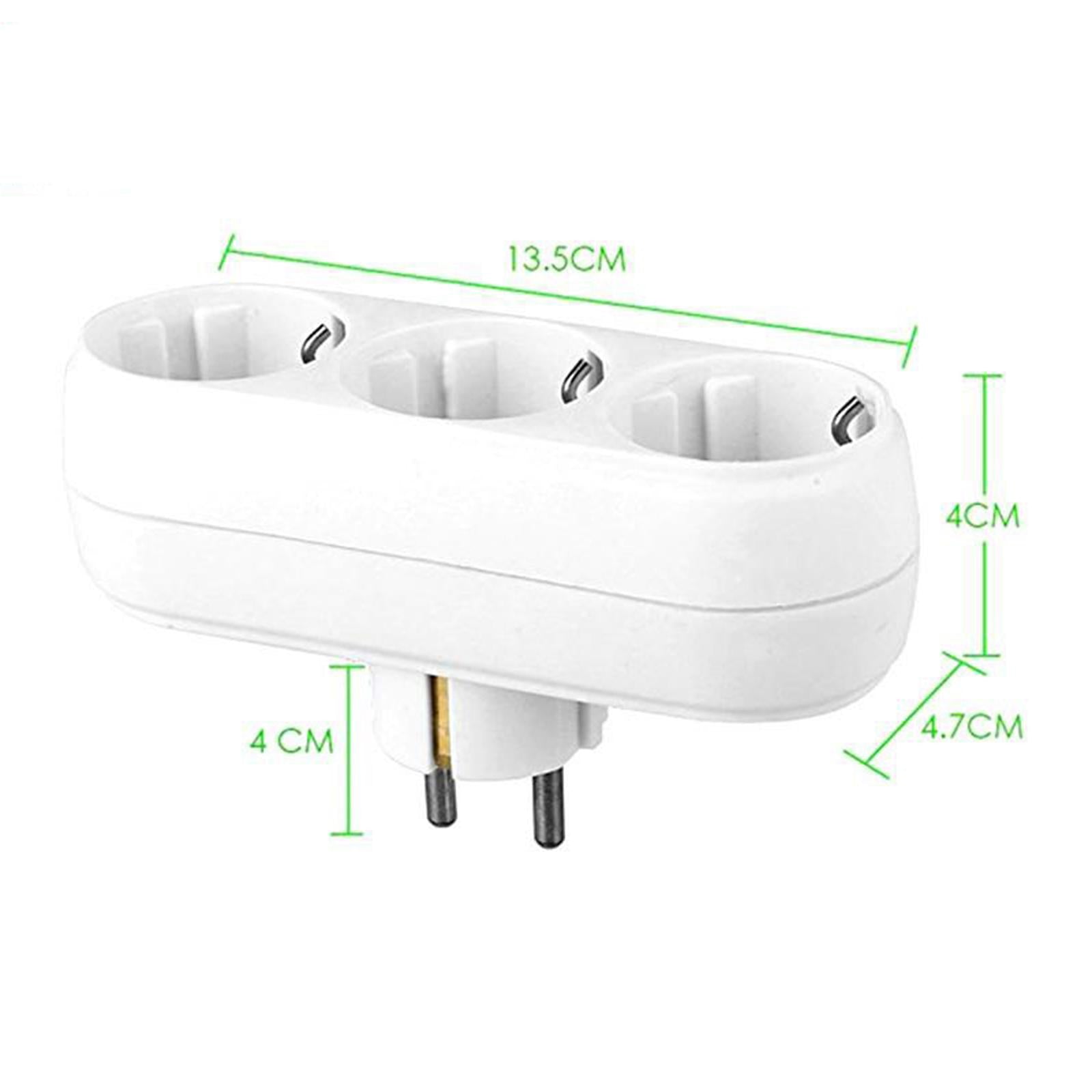 3-hole Triple Socket AC 250V 16A Fireproof Socket for Home Office EU Plug