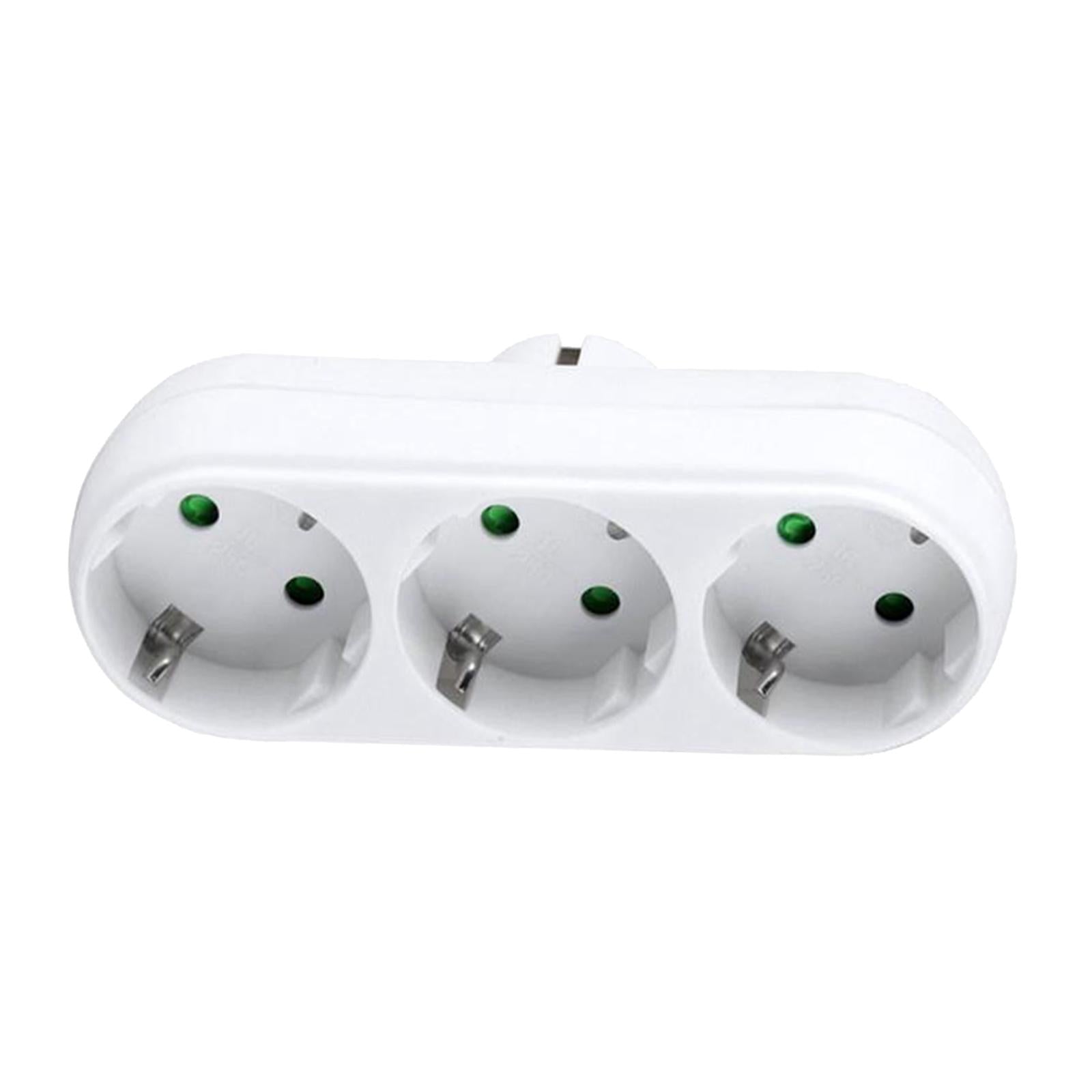 3-hole Triple Socket AC 250V 16A Fireproof Socket for Home Office EU Plug