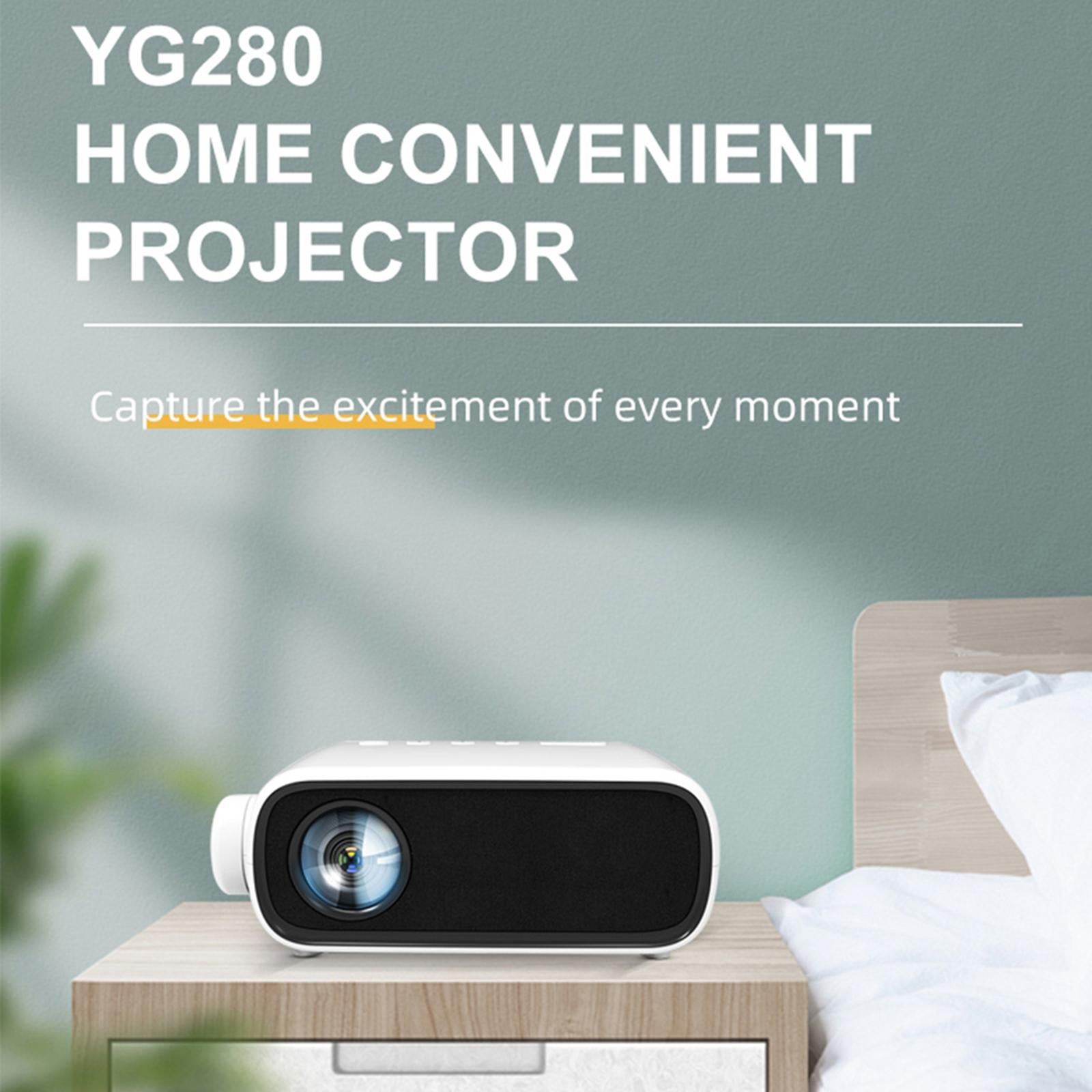 YG280 Mini Projector 1080P 80'' Display with LED HDMI AV USB AUX UK Black