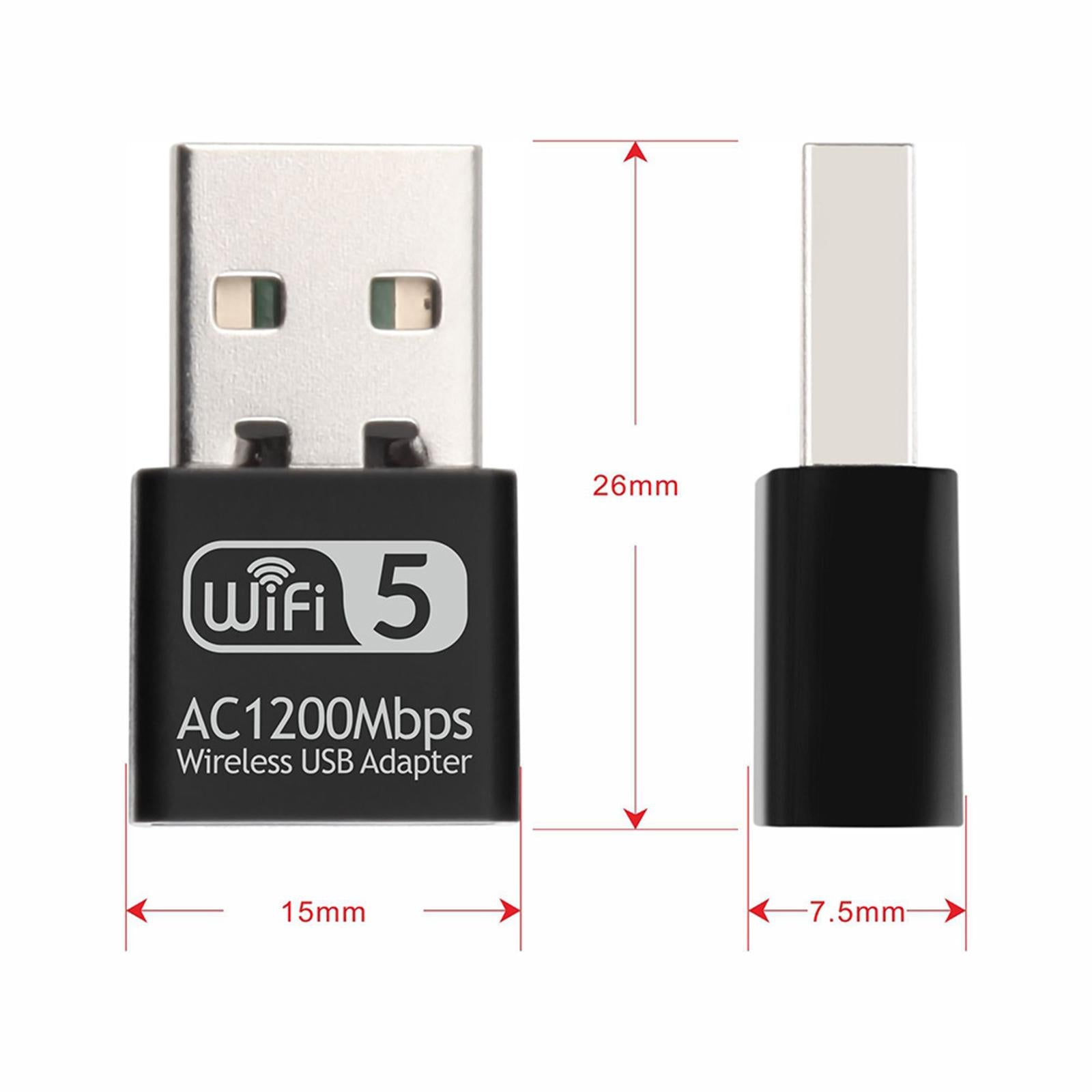 Dual Band AC 1200Mbps USB WiFi Adapter 2.4Ghz/5.8Ghz WiFi Dongle High Speed