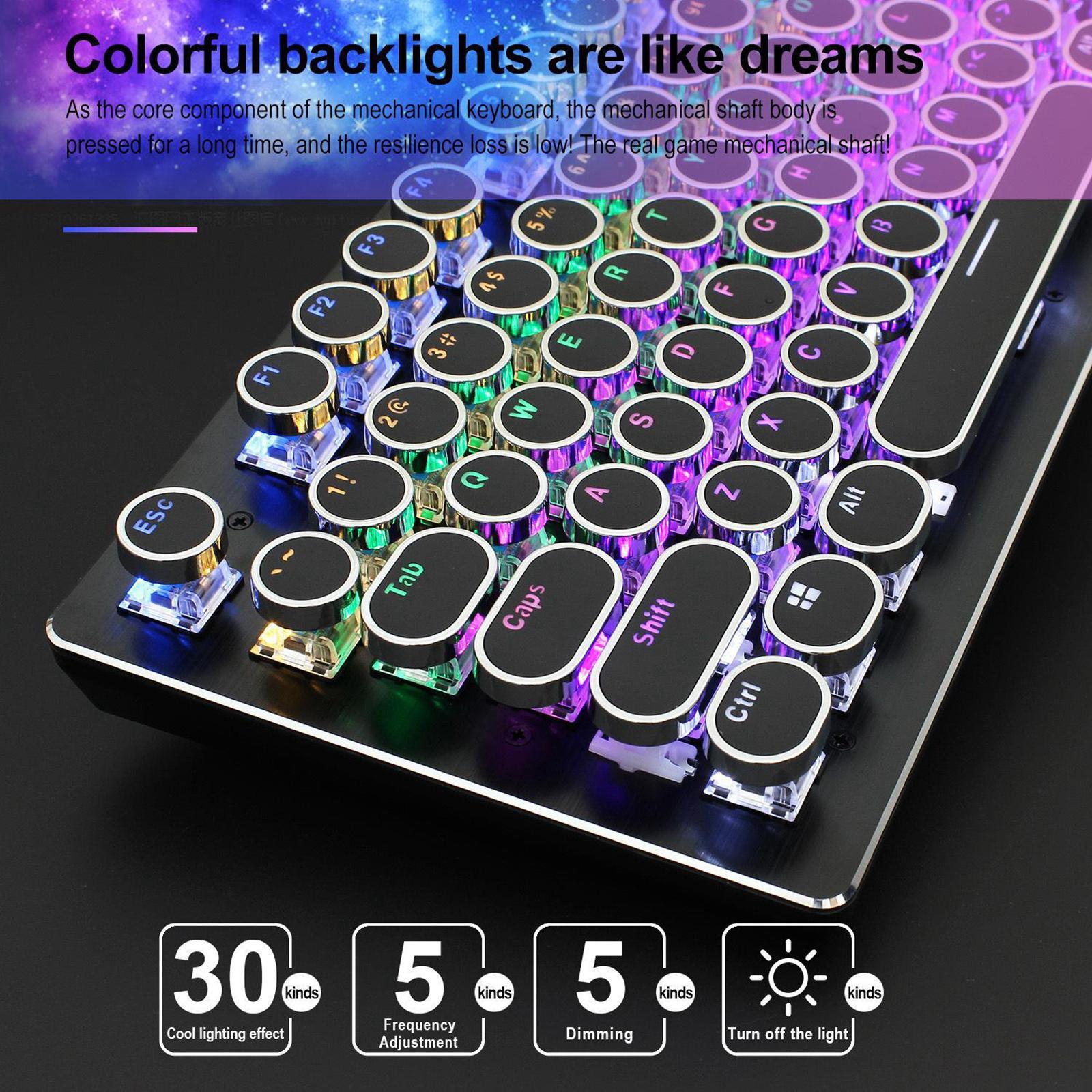 Professional USB Wired Typewriter Gaming Mechanical Keyboard RGB Backlit