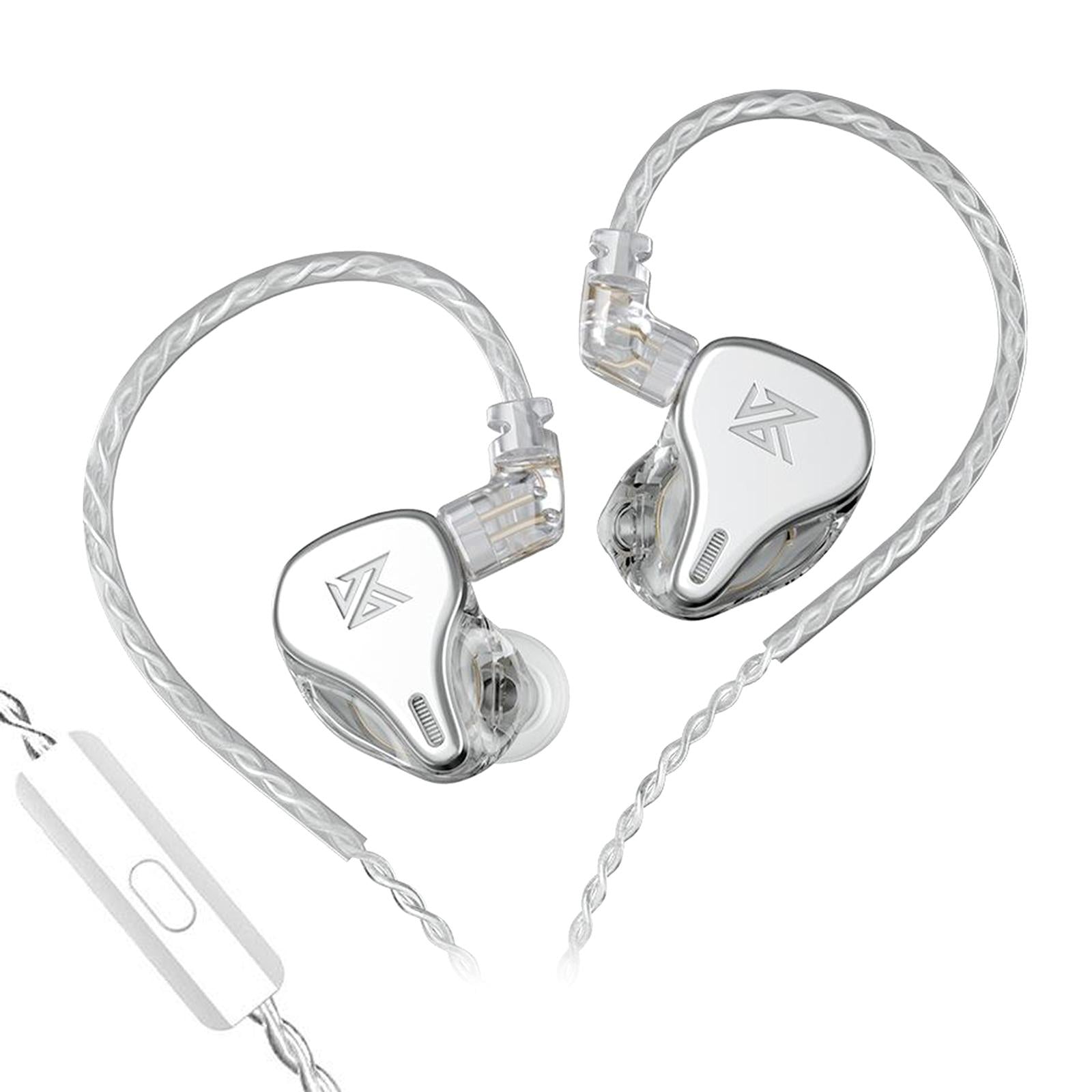 DQ6 3DD HIFI Bass Noise Cancelling Earphone in-Ear Headset Silver with Mic