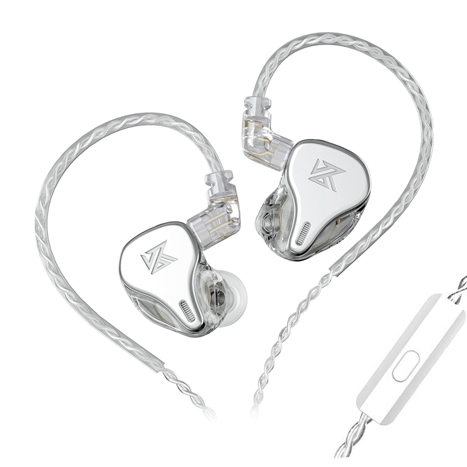 DQ6 3DD HIFI Bass Noise Cancelling Earphone in-Ear Headset Silver with Mic