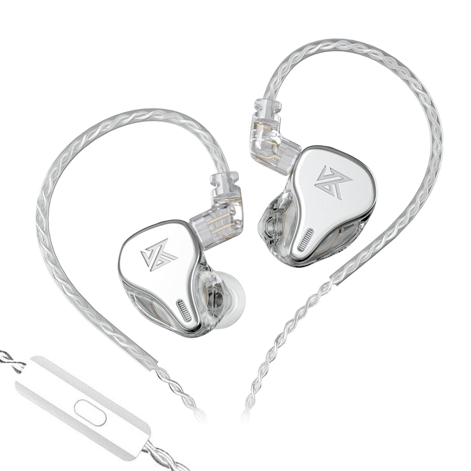 DQ6 3DD HIFI Bass Noise Cancelling Earphone in-Ear Headset Silver with Mic