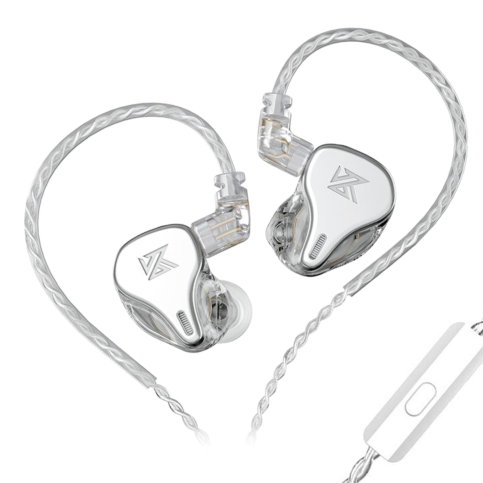 DQ6 3DD HIFI Bass Noise Cancelling Earphone in-Ear Headset Silver with Mic