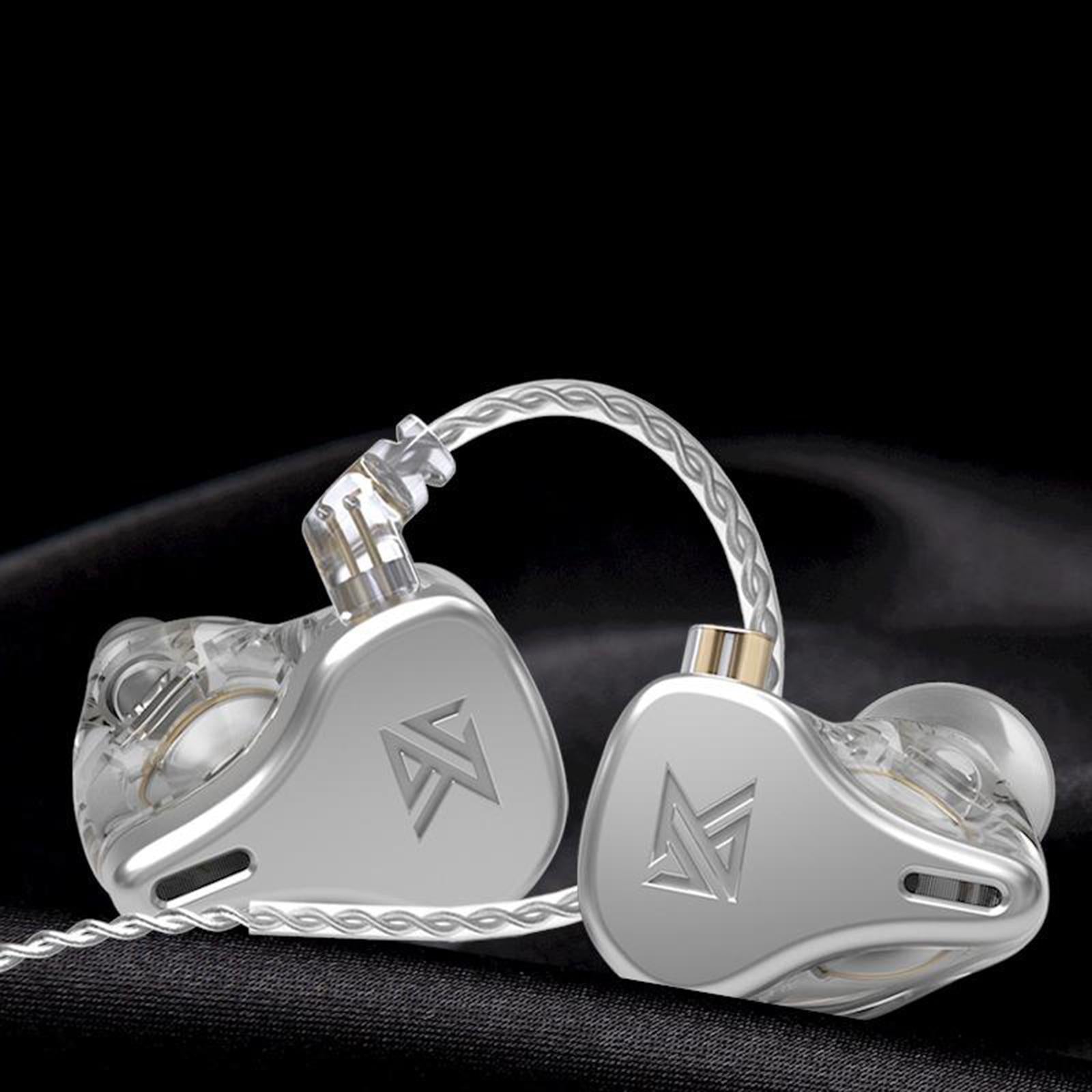 DQ6 3DD HIFI Bass Noise Cancelling Earphone in-Ear Headset Silver with Mic