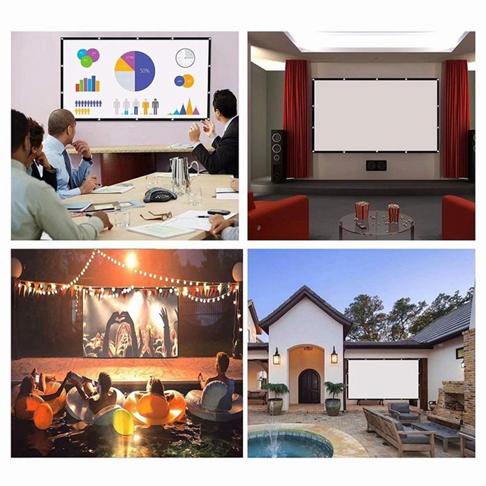 Projection Screen 16:9 Portable for Outdoor 60 inch 6 hooks