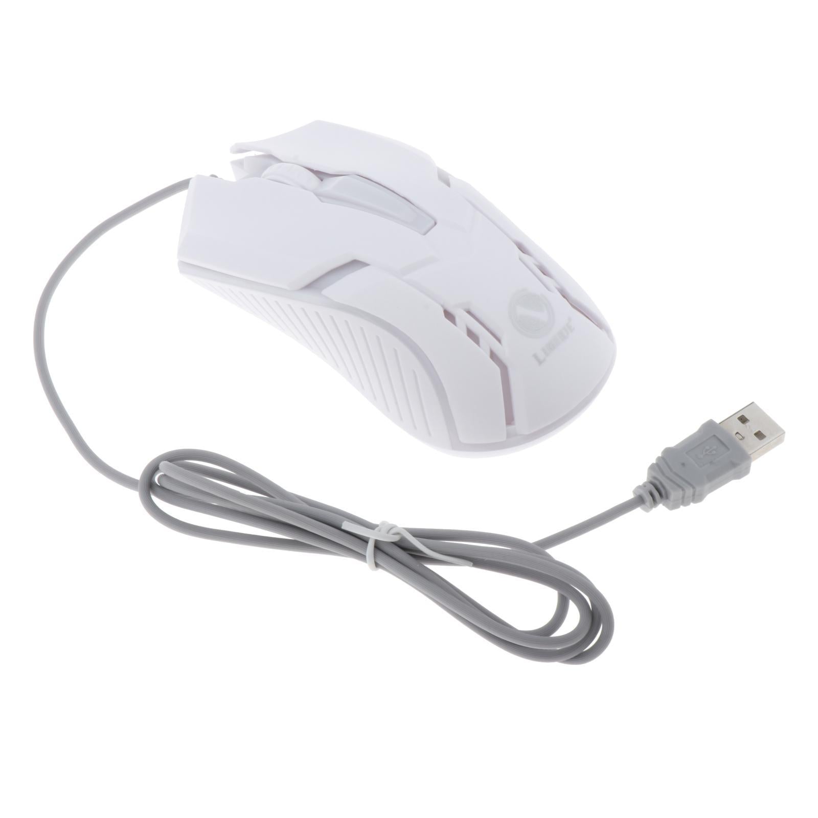 Wired Wired Mouse Kit Combo Rainbow Backlit Keyboard Mouse White