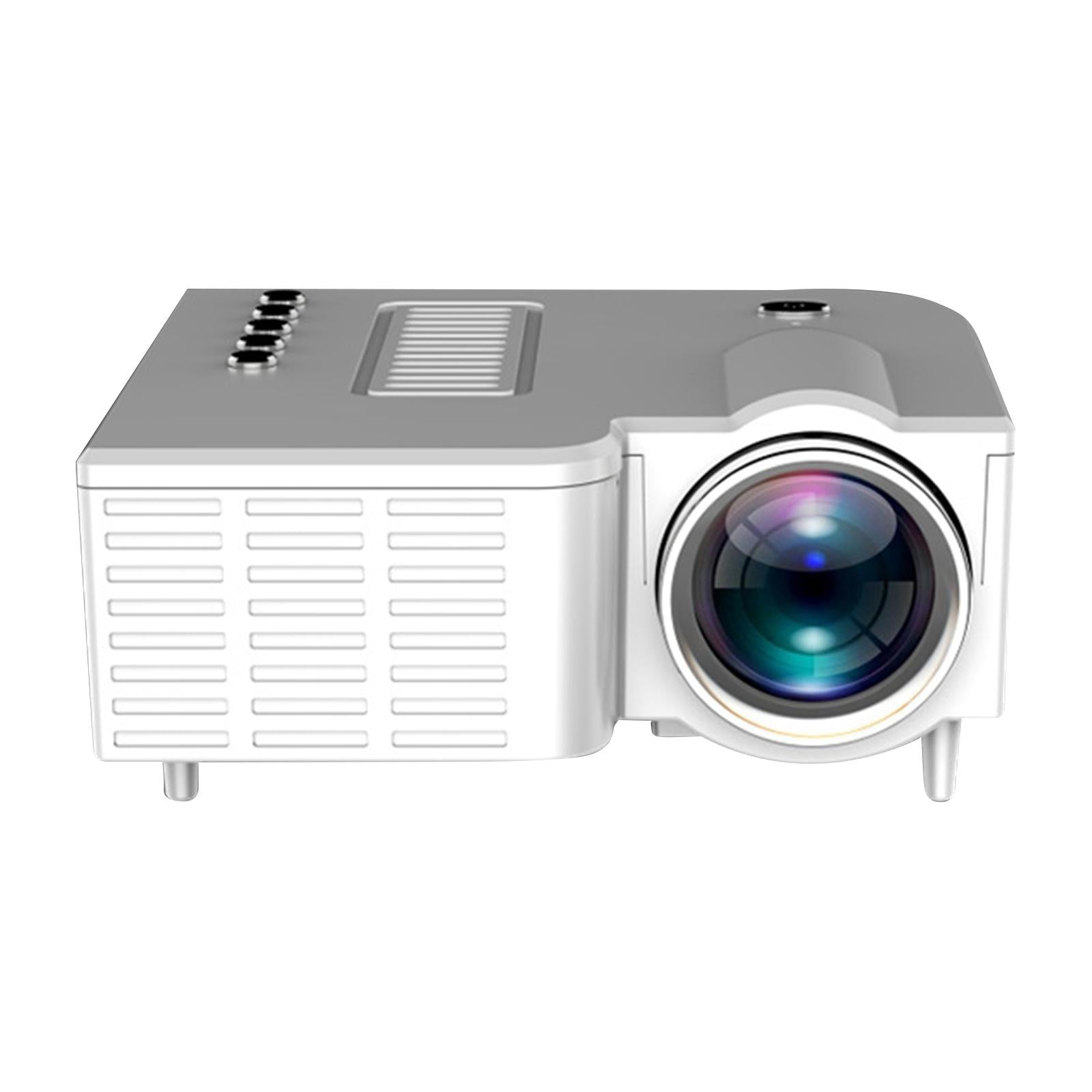 Native 1920X1080P Mini Portable Projector Wired for Home Office Outdoor White