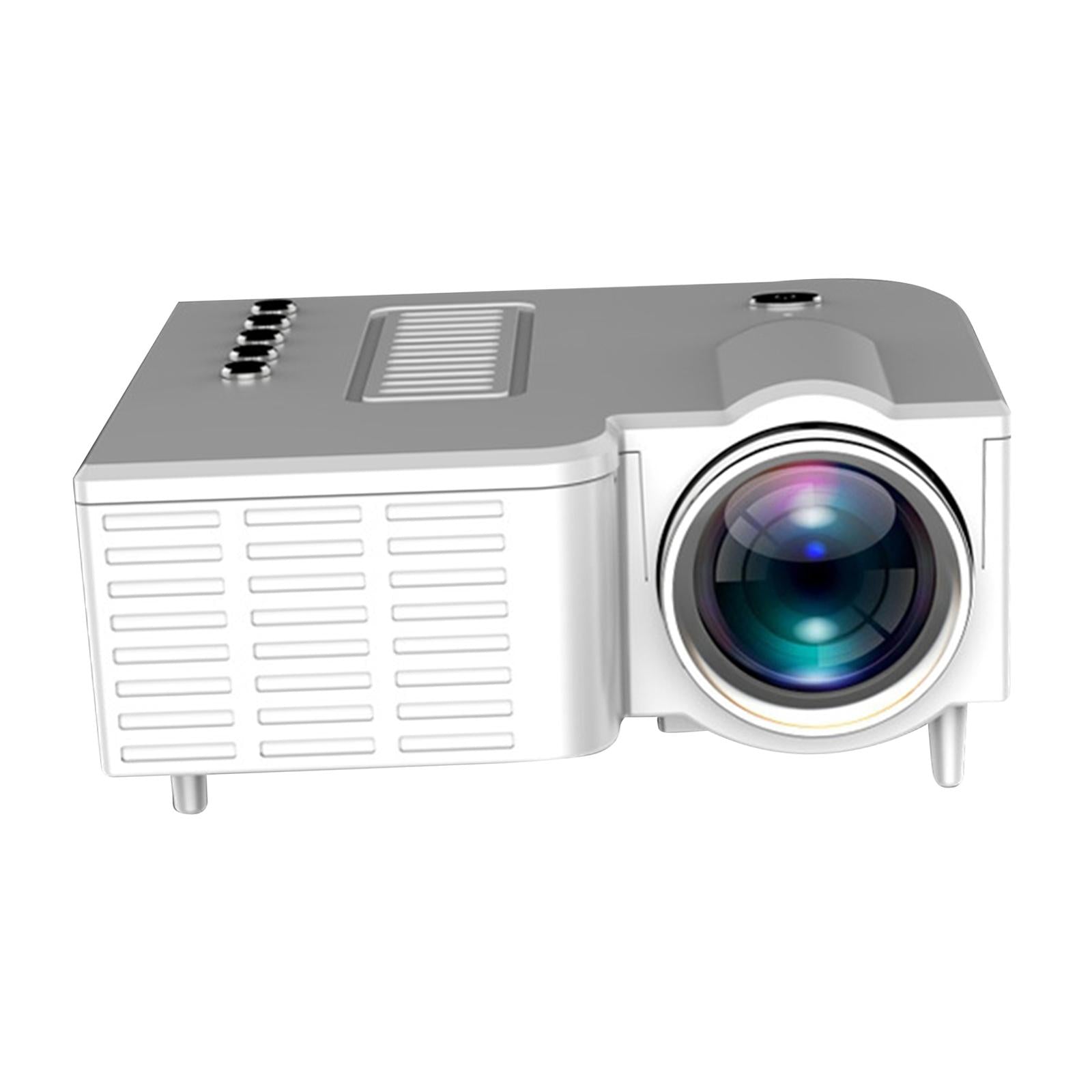 Native 1920X1080P Mini Portable Projector Wired for Home Office Outdoor White