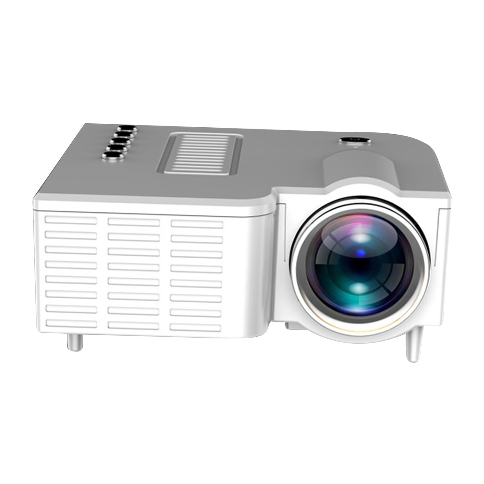 Native 1920X1080P Mini Portable Projector Wired for Home Office Outdoor White