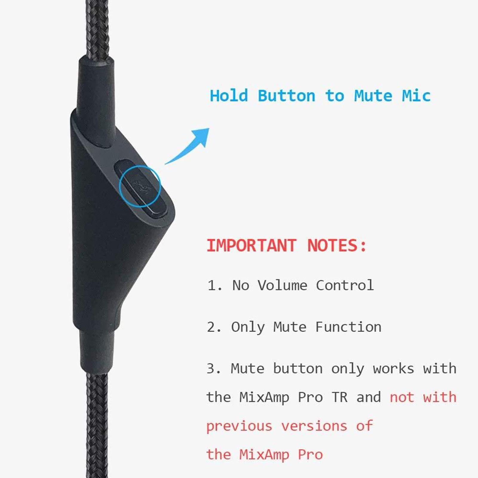 2 Meter Audio Line Cord Cable Volume Control for Astro A10 A40 Headset