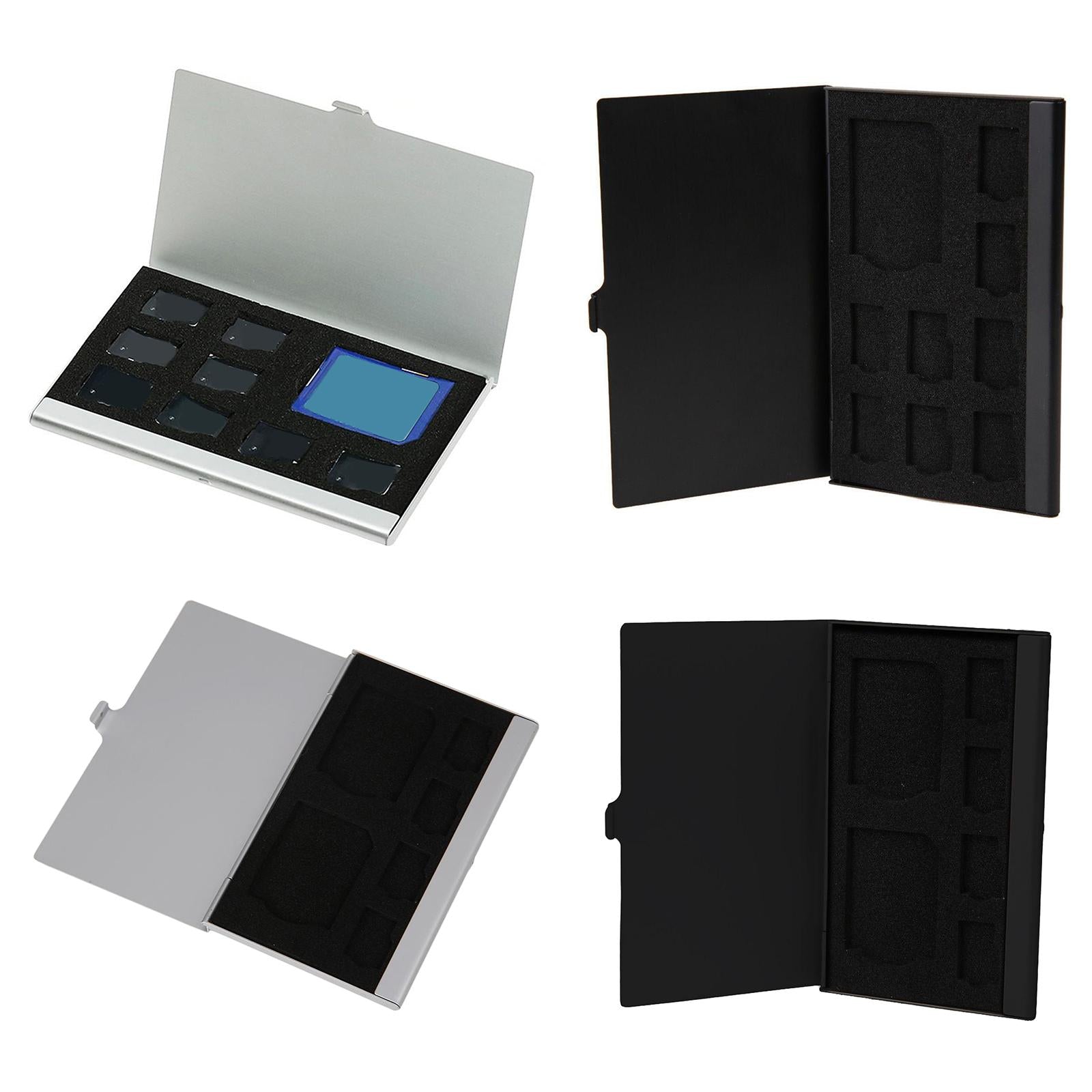 9 Slot Memory Card Case Protector Hold 1SD and for SDHC TF NS Game Card 8 Micro SD + 1 SD BLACK