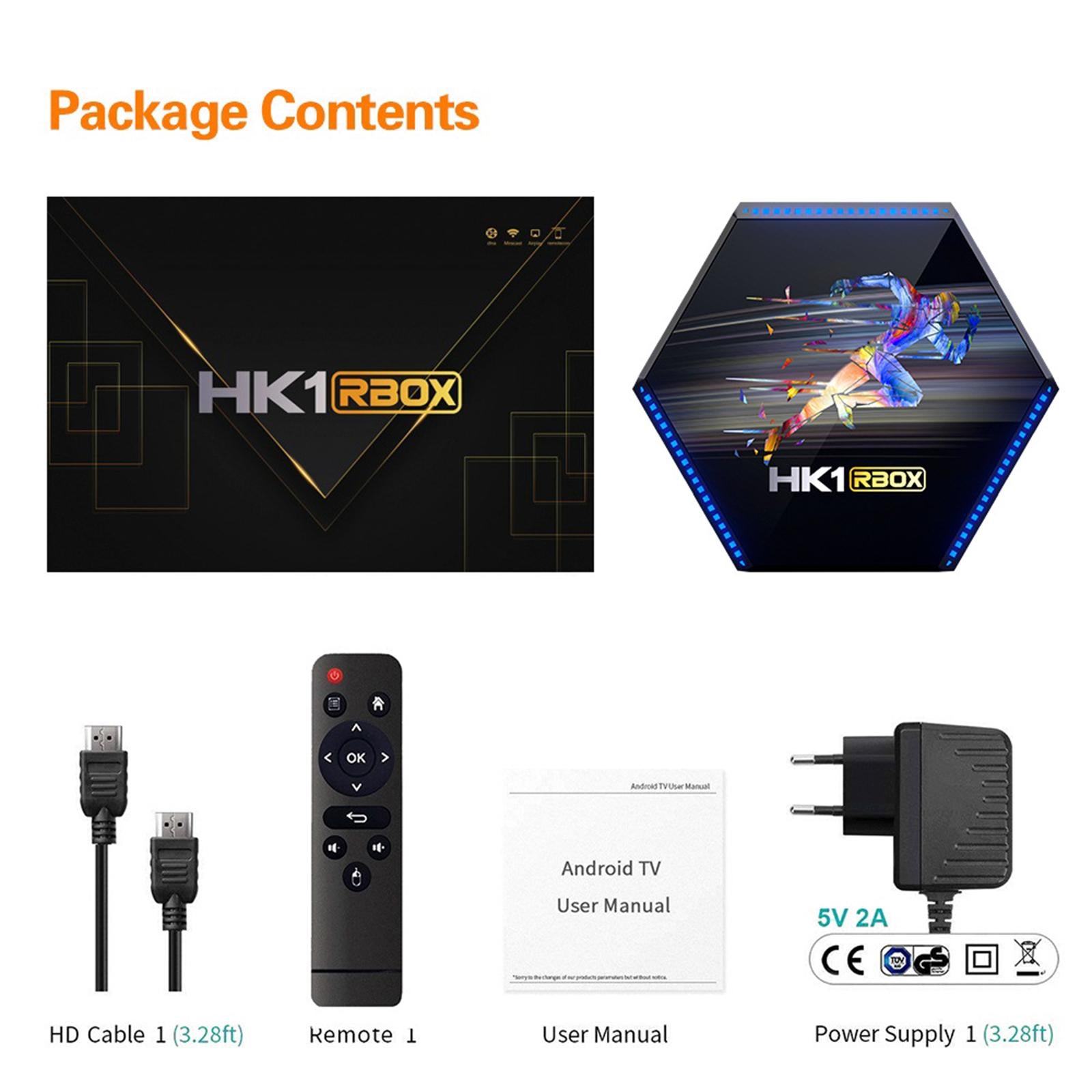  HK1 R2 RK3566 Quad Core 1000M 2.4G 5G Dual Band Media Player 4+32G EU Plug