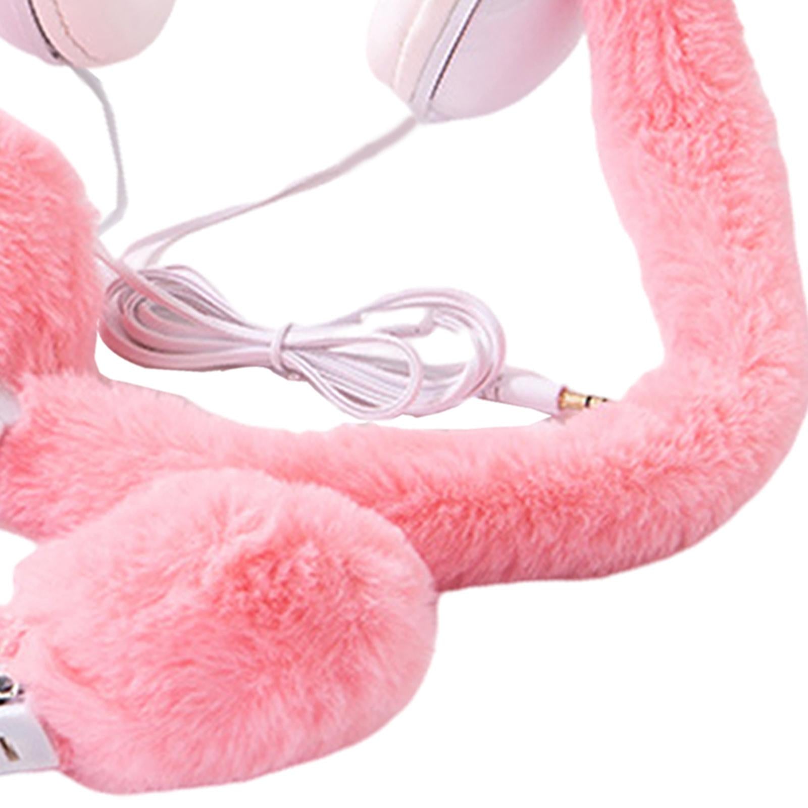 Cute Wired Headphones Rabbit Cartoon for Video Shooting Photography Red