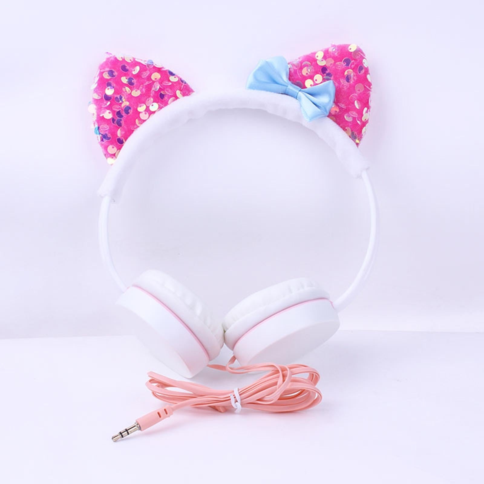 Cat Ear Headset Music Headphones Earphone for Smart Phone Pink