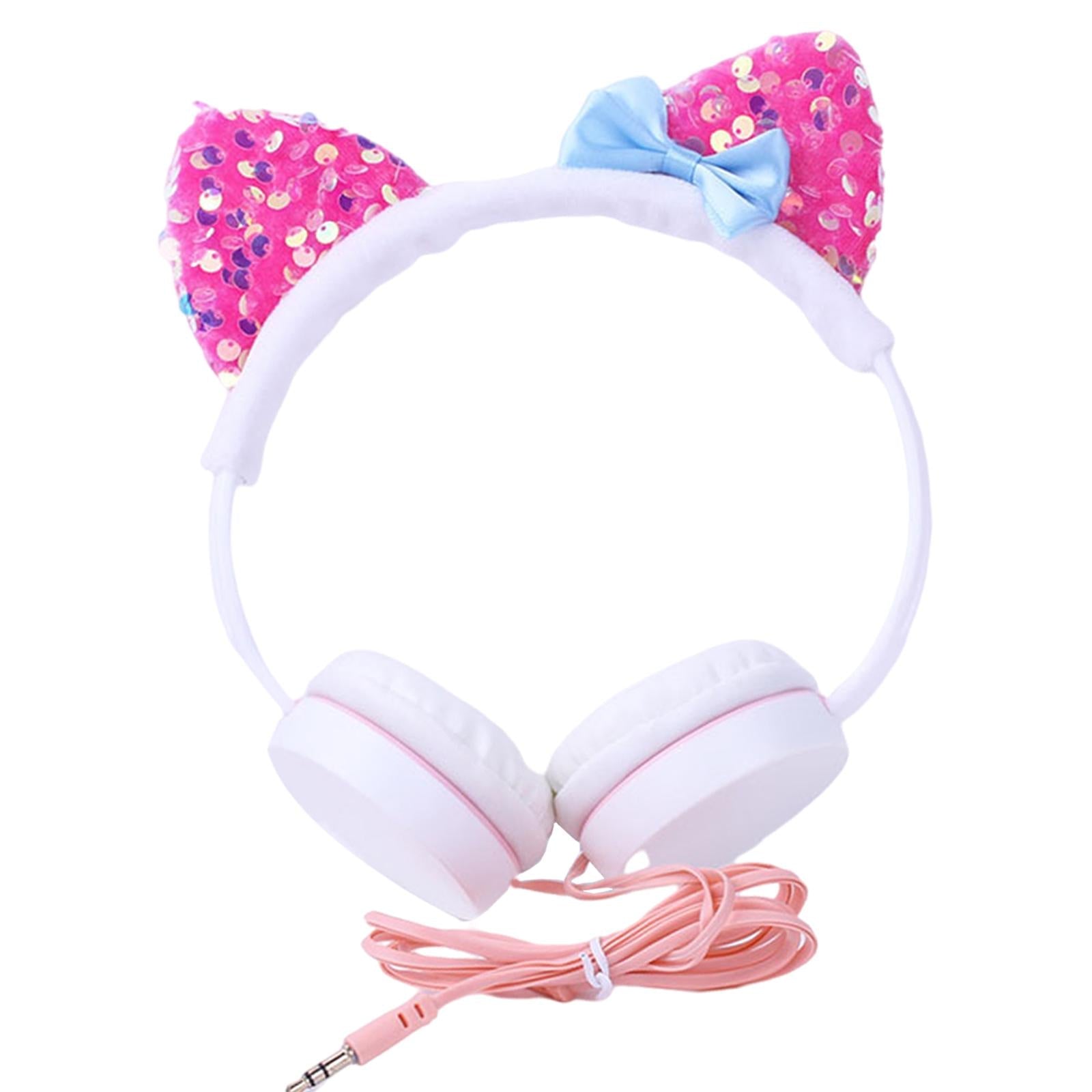 Cat Ear Headset Music Headphones Earphone for Smart Phone Pink