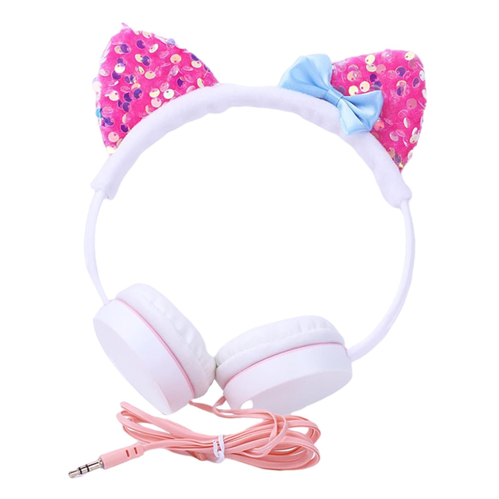 Cat Ear Headset Music Headphones Earphone for Smart Phone Pink