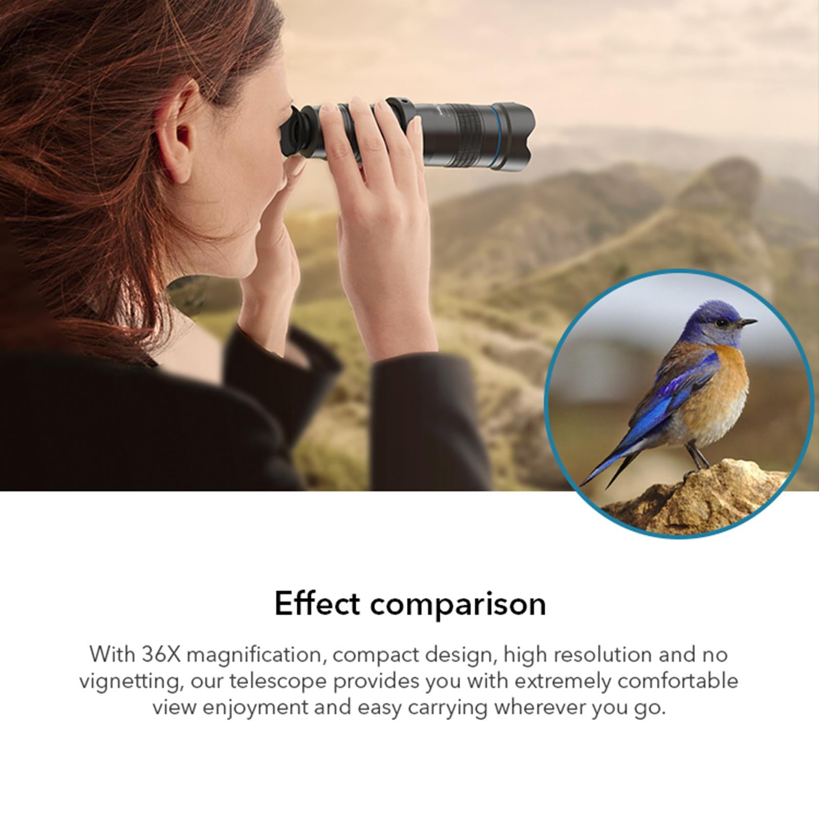 36x HD Telephoto Phone Lens Zoom Monocular with Tripod for iPhone