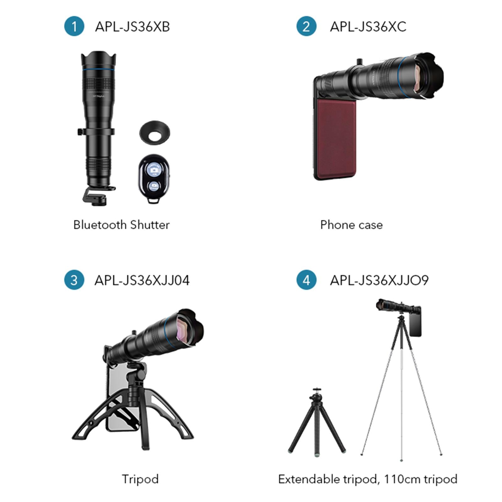 36x HD Telephoto Phone Lens Zoom Monocular with Tripod for iPhone