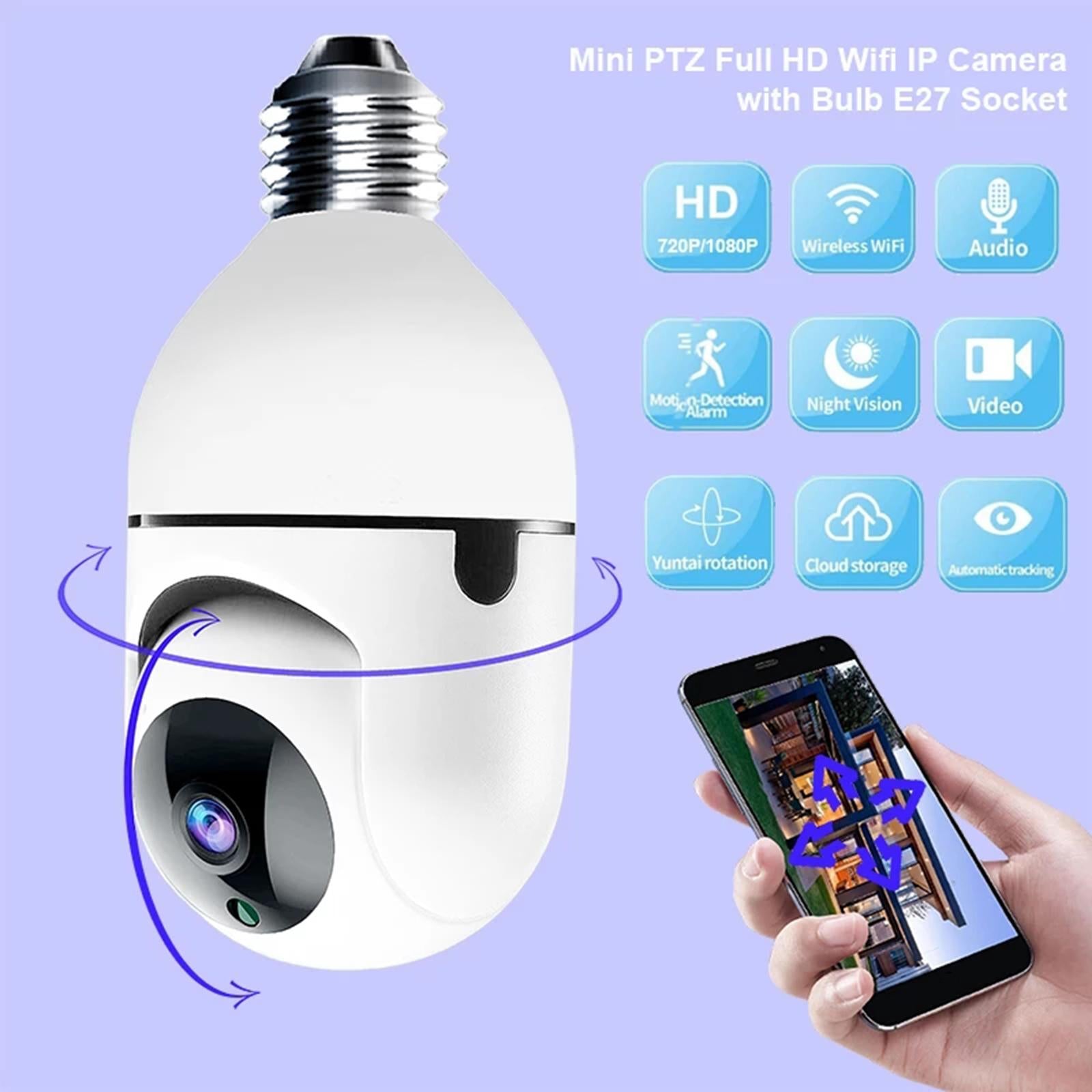 Light Bulb 2.4GHz WiFi Camera IP Camera Night Vision Alarm Pet Monitor