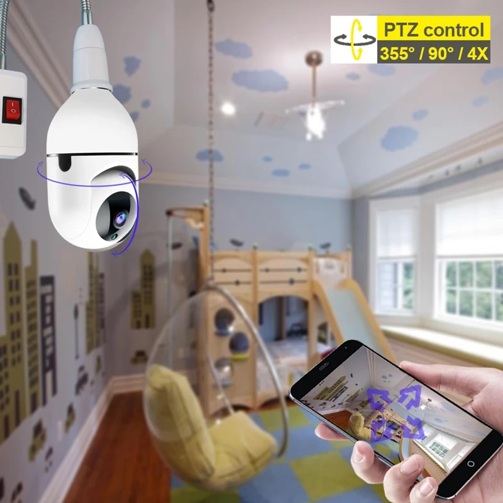 Light Bulb 2.4GHz WiFi Camera IP Camera Night Vision Alarm Pet Monitor