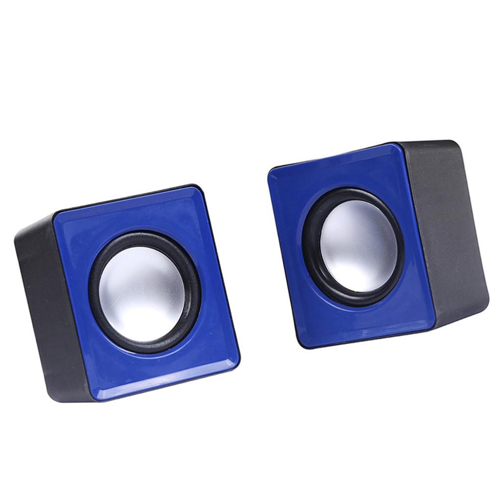 Mini Computer Speakers Stereo2.0 Subwoofer for Home Use Office Tablet  Blue