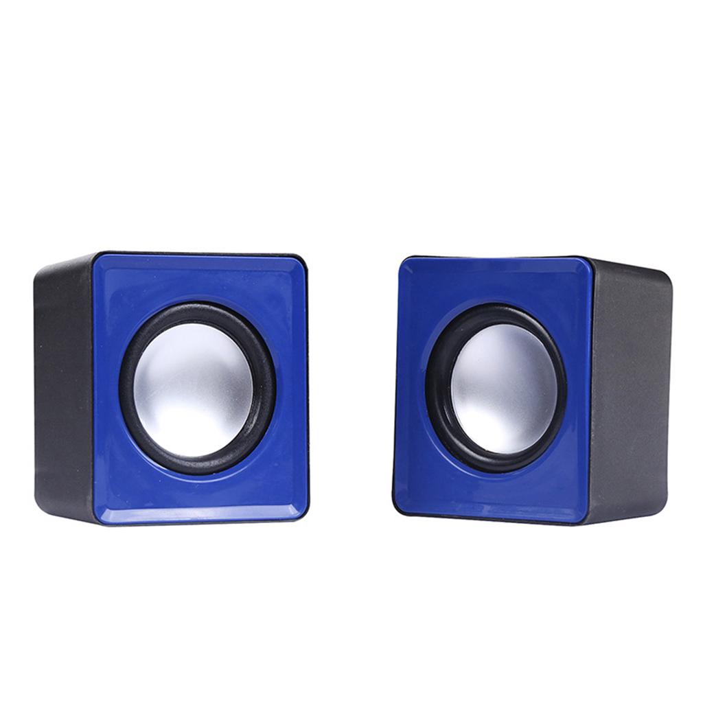 Mini Computer Speakers Stereo2.0 Subwoofer for Home Use Office Tablet  Blue