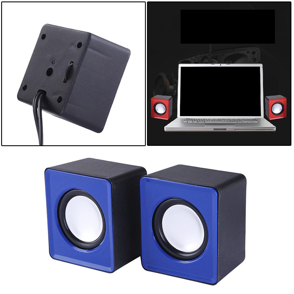 Mini Computer Speakers Stereo2.0 Subwoofer for Home Use Office Tablet  Blue