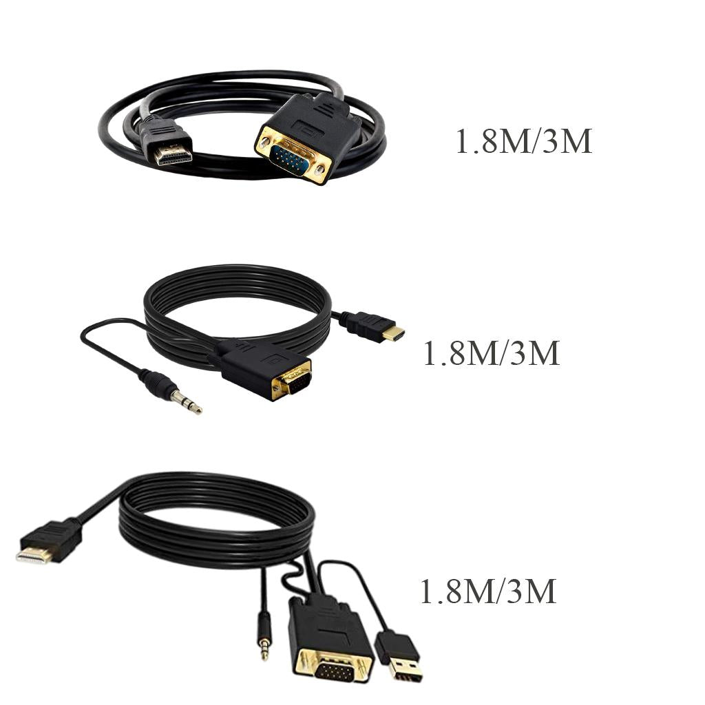 HDMI to VGA Adapter, Video Converter for PC Monitor HDTV HDMI TO VGA 6Ft