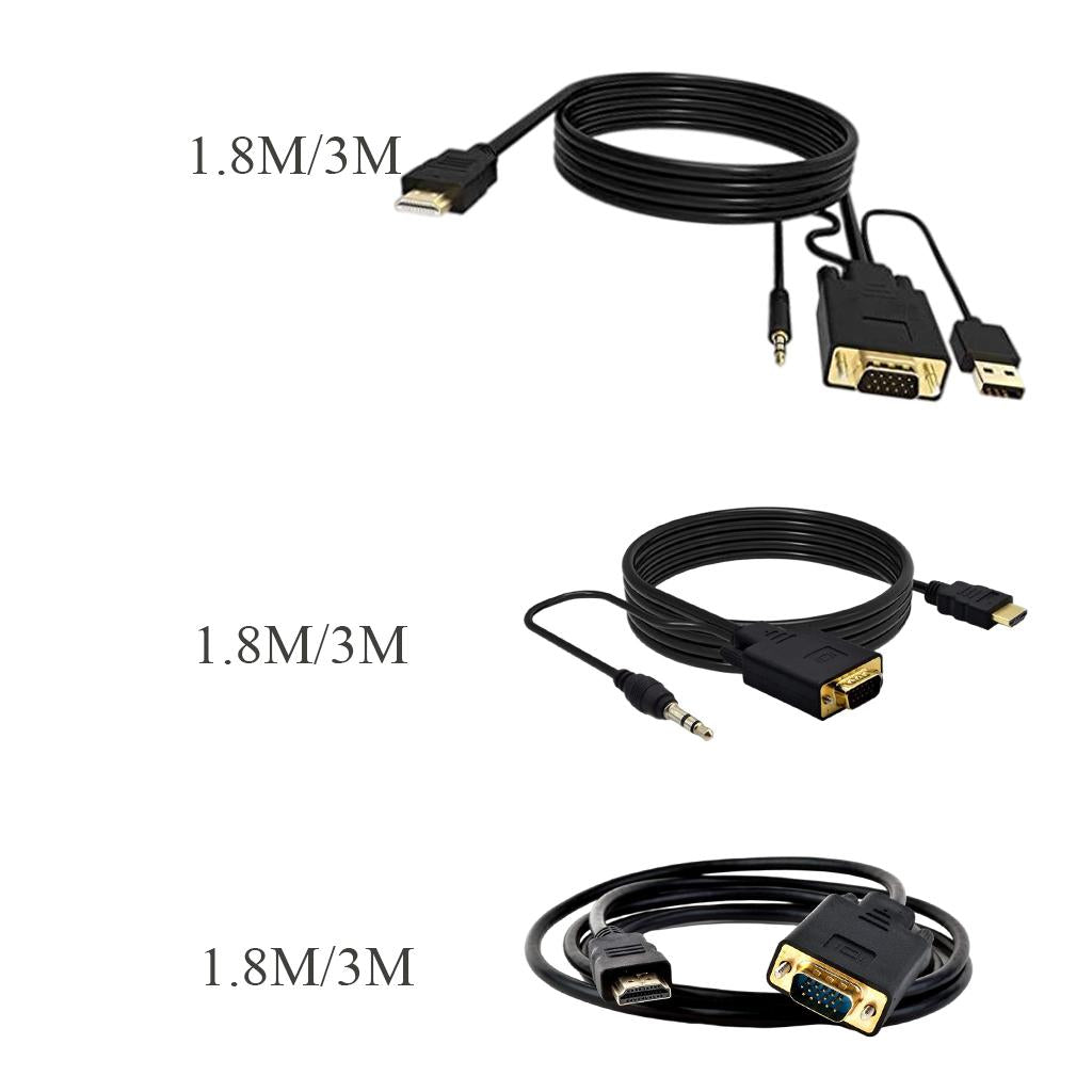 HDMI to VGA Adapter, Video Converter for PC Monitor HDTV HDMI TO VGA 6Ft