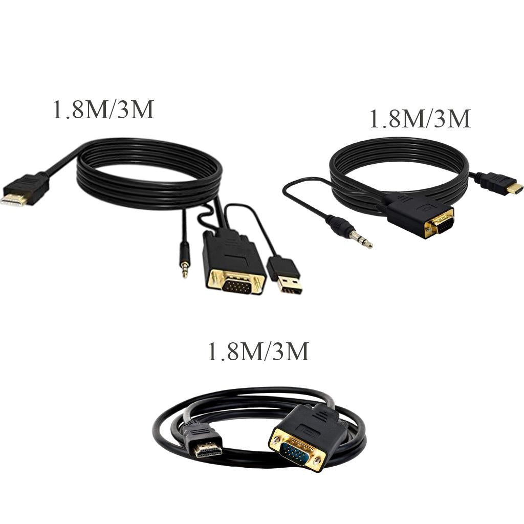 HDMI to VGA Adapter, Video Converter for PC Monitor HDTV HDMI TO VGA 6Ft