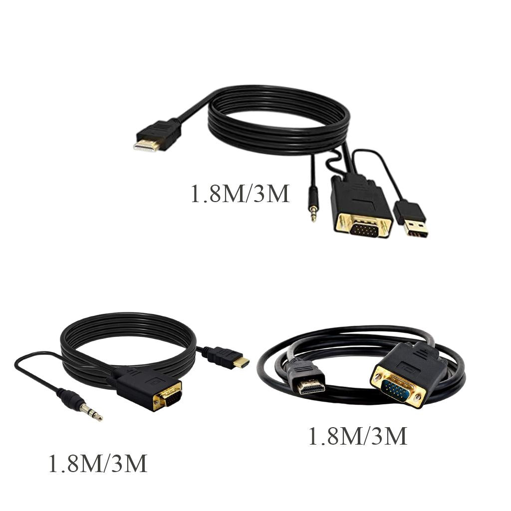 HDMI to VGA Adapter, Video Converter for PC Monitor HDTV HDMI TO VGA 6Ft