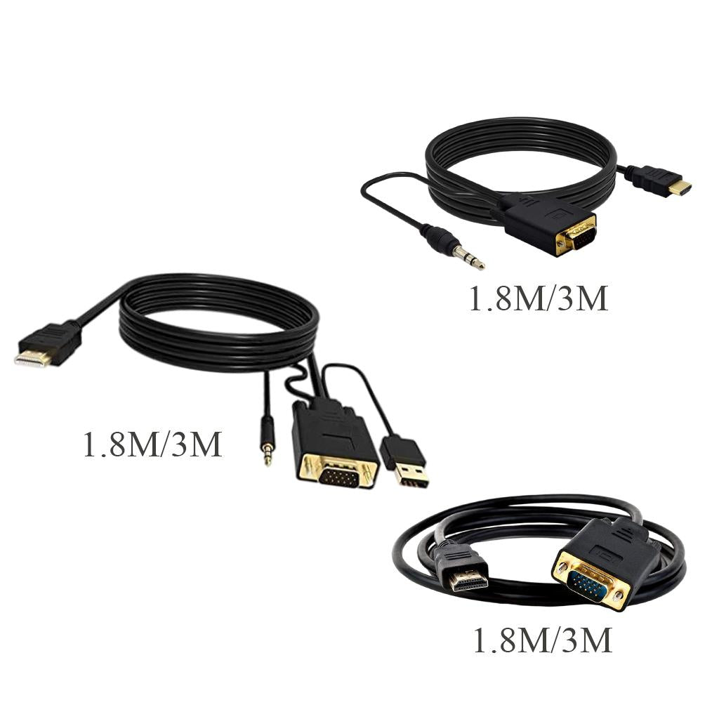 HDMI to VGA Adapter, Video Converter for PC Monitor HDTV HDMI TO VGA 6Ft