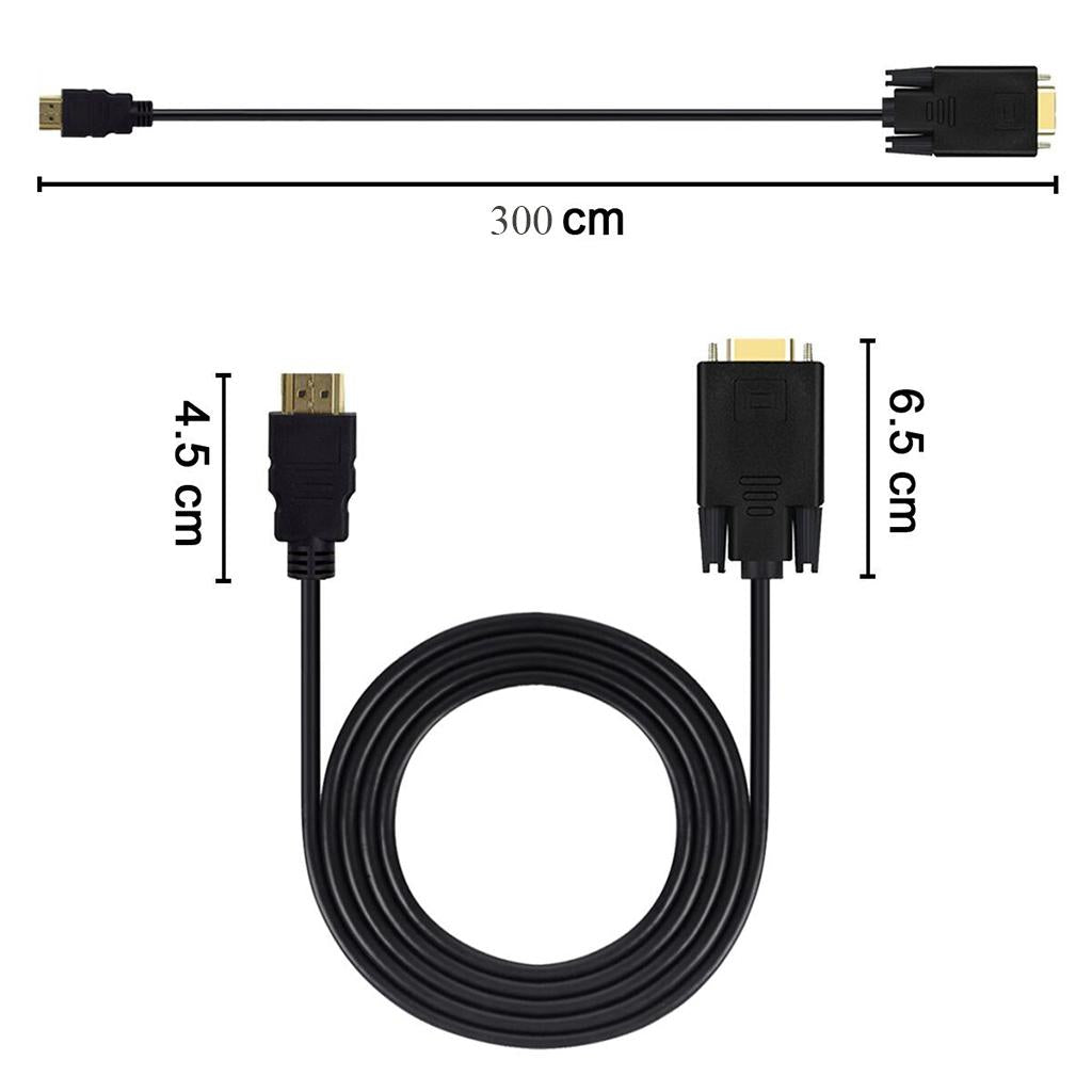 HDMI to VGA Adapter, Video Converter for PC Monitor HDTV HDMI TO VGA 10Ft