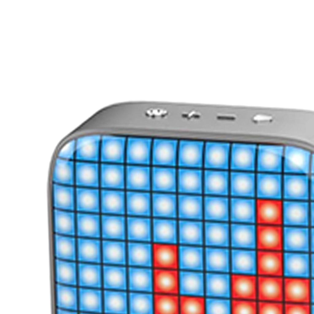 Portable Retro Bluetooth Pixel Art Speaker Outdoor Fashionable Silver Gray