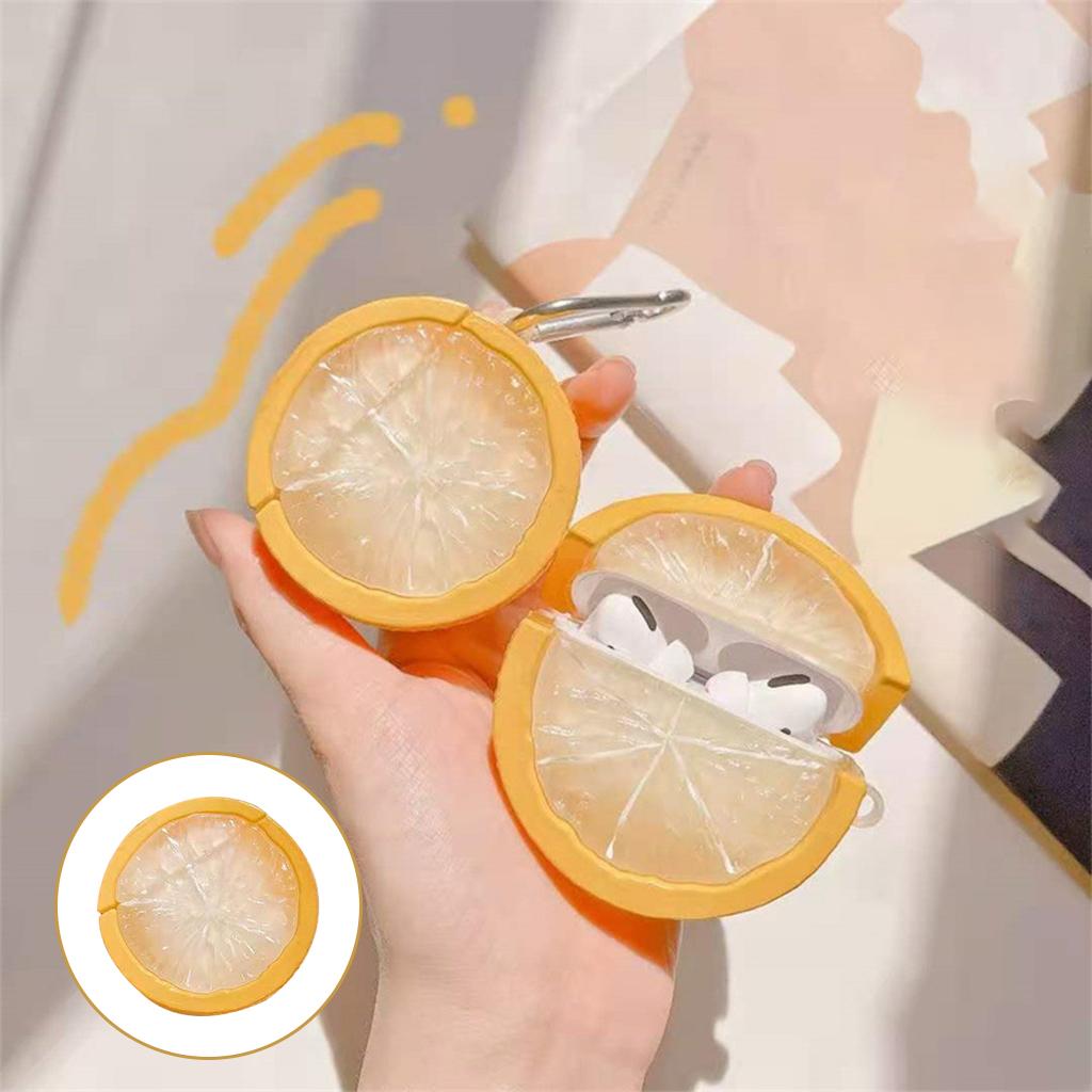 Kawaii Lemon Wireless Headset Charger Case Carrying Pouch for pro 3 earphone