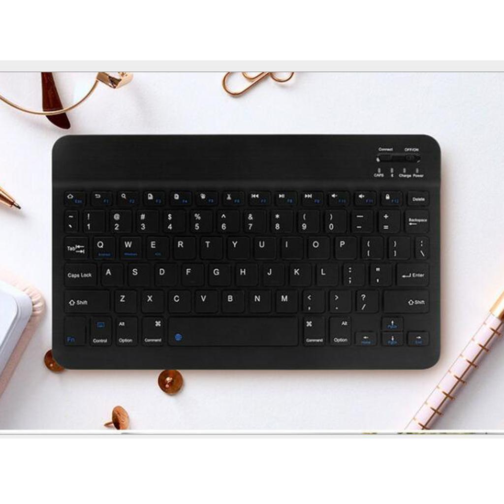 Universal Bluetooth Keyboard With Backlit 7-Colors Tablet  Black with Mouse