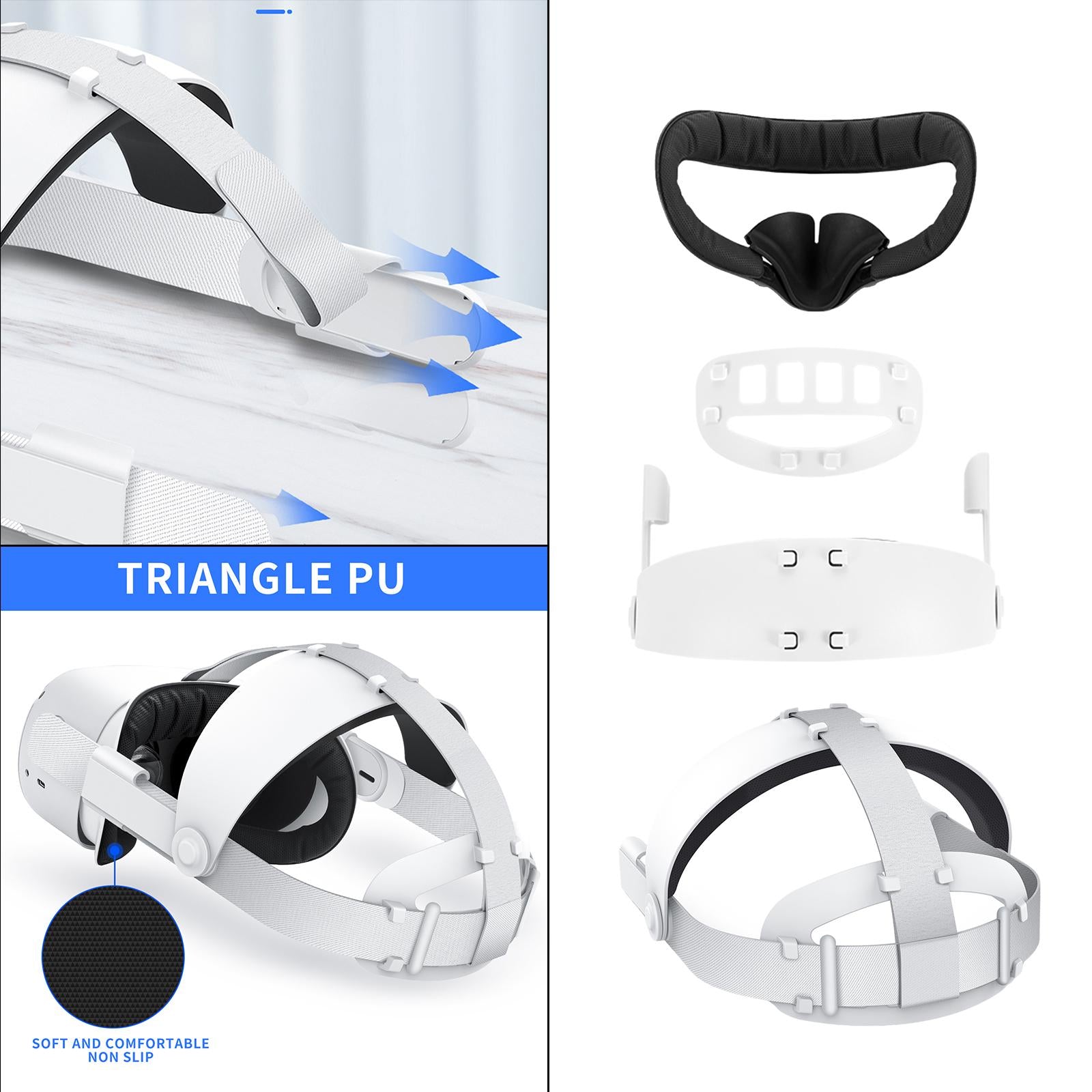 Adjustable VR Head Strap Headband Fixing Strap Fits for Quest 2